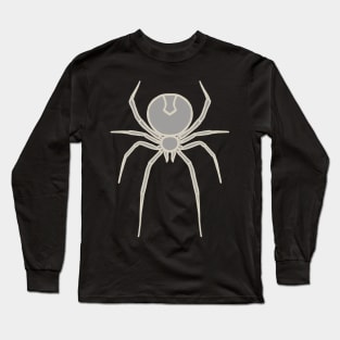 Simply Spooky Collection - Spider - Ghost Grey and Bone White Long Sleeve T-Shirt